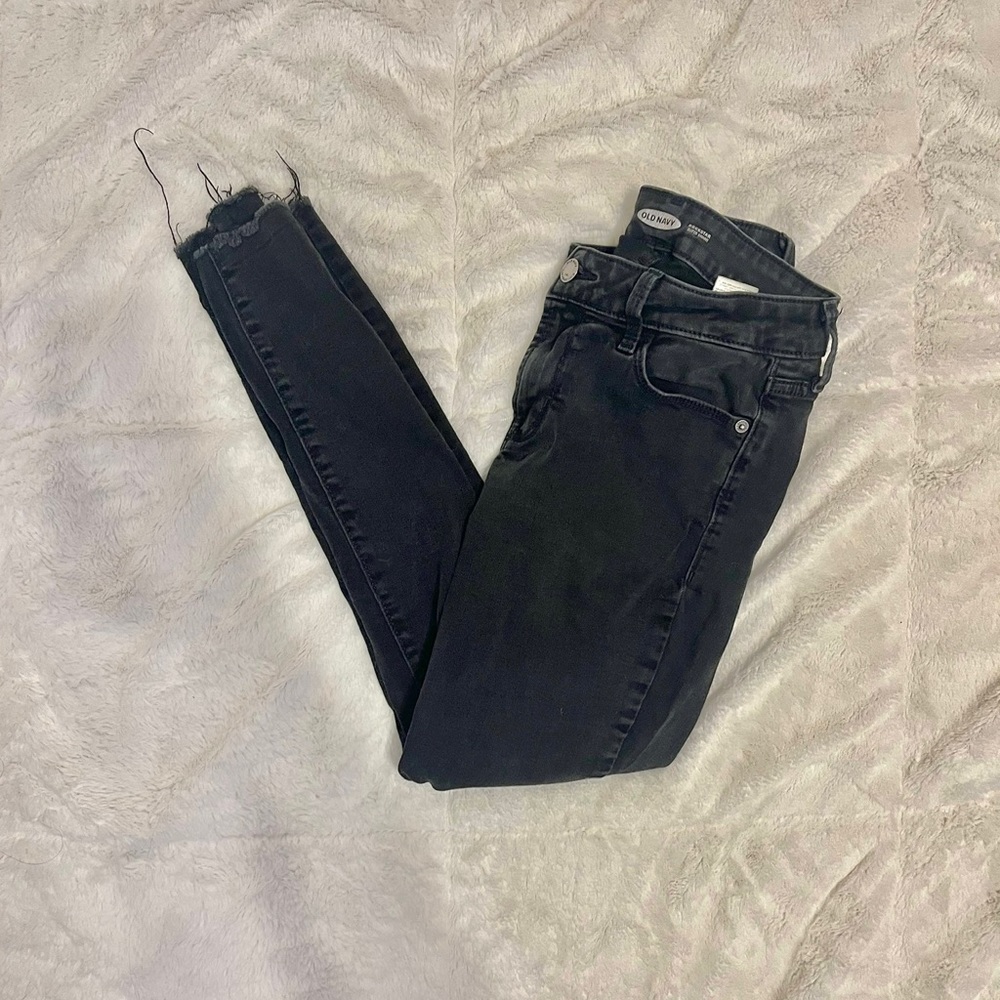 Old Navy Black Ripped Skinny Jeans